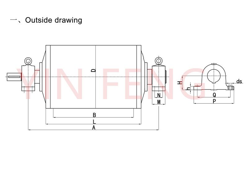 YTH Type Build-out-gear-reducing Motorized Pulleys (Motorized Drum)