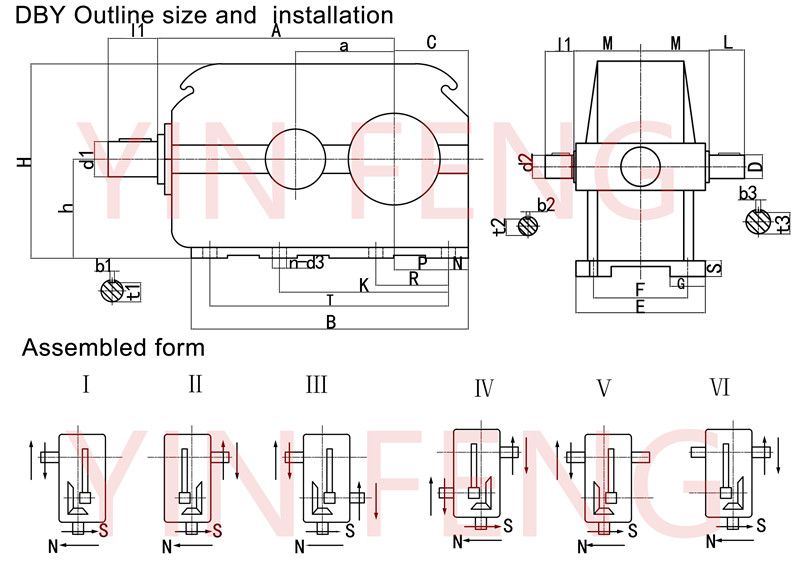 DBY Hardened Tooth Surface Bevel/Cylindrical Gear Reducer